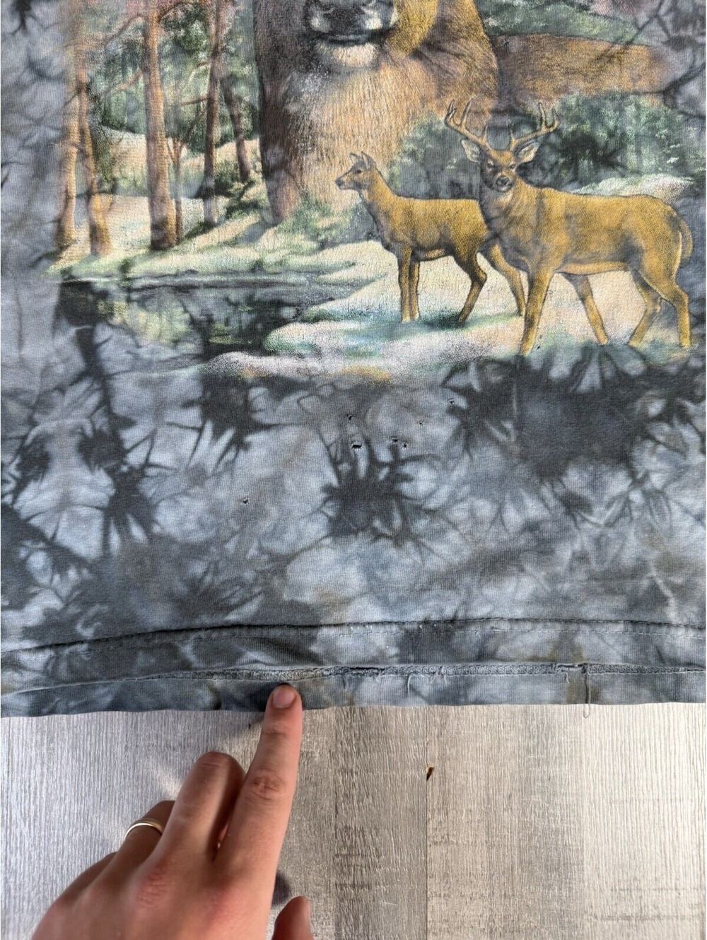 Vintage Liquid Blue 2000 Nature White Tail Deer T Shirt Mens Large AOP Tie Dye - Picture 9 of 9